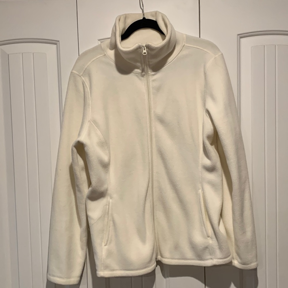 Old Navy cream fleece zip up jacket